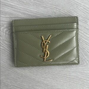 Yves Saint Laurent Olive Green Card Holder